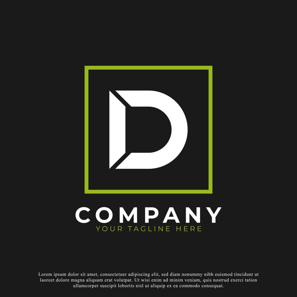 Simple Letter D Inside Square Modern Logo. Usable for Business and Branding Logos. vector