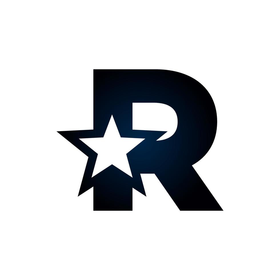 logotipo de la estrella de la letra r. utilizable para logotipos de ganador, premio y premium. vector