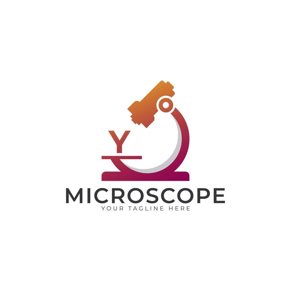 Laboratory Logo. Initial Letter Y Microscope Logo Design Template Element. vector