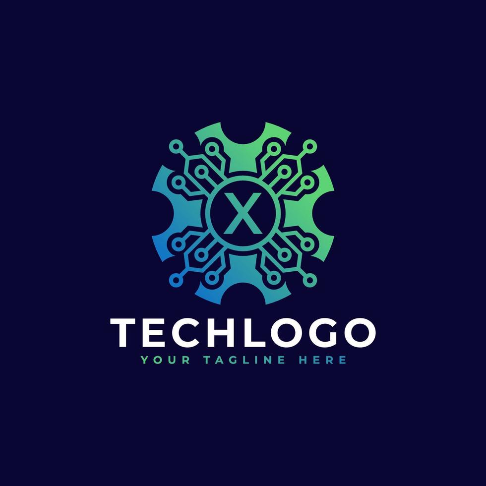 Technology Initial Letter X Logo Design Template Element. vector