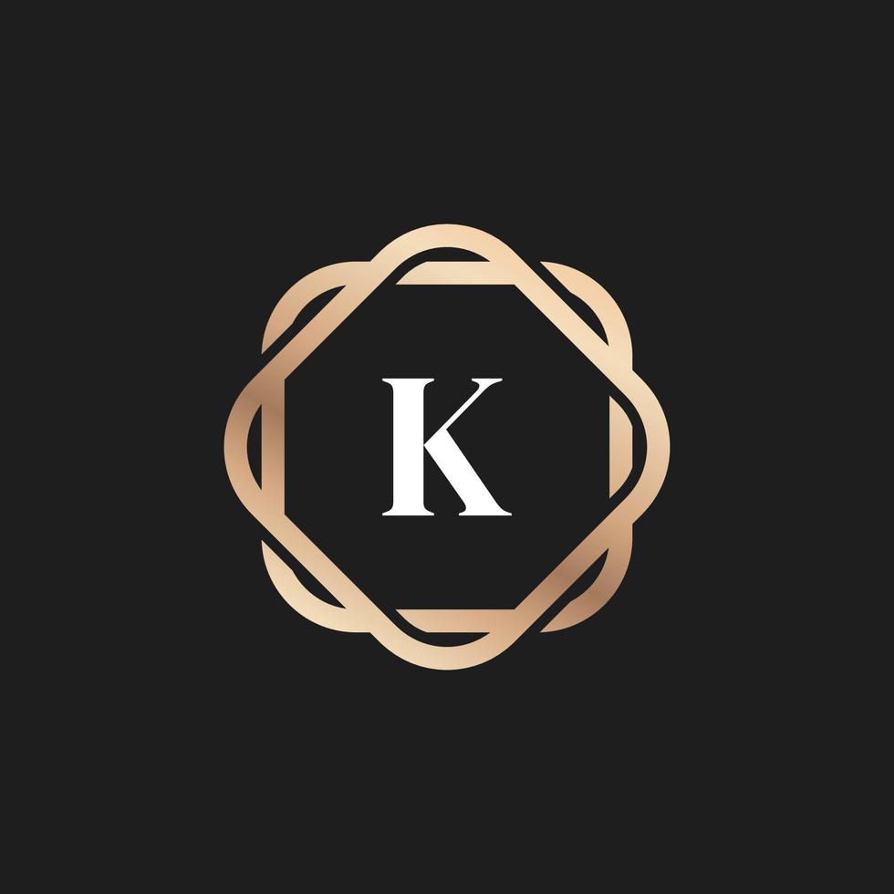 Initial Letter K Logo Icon with Pattern Vector Element
