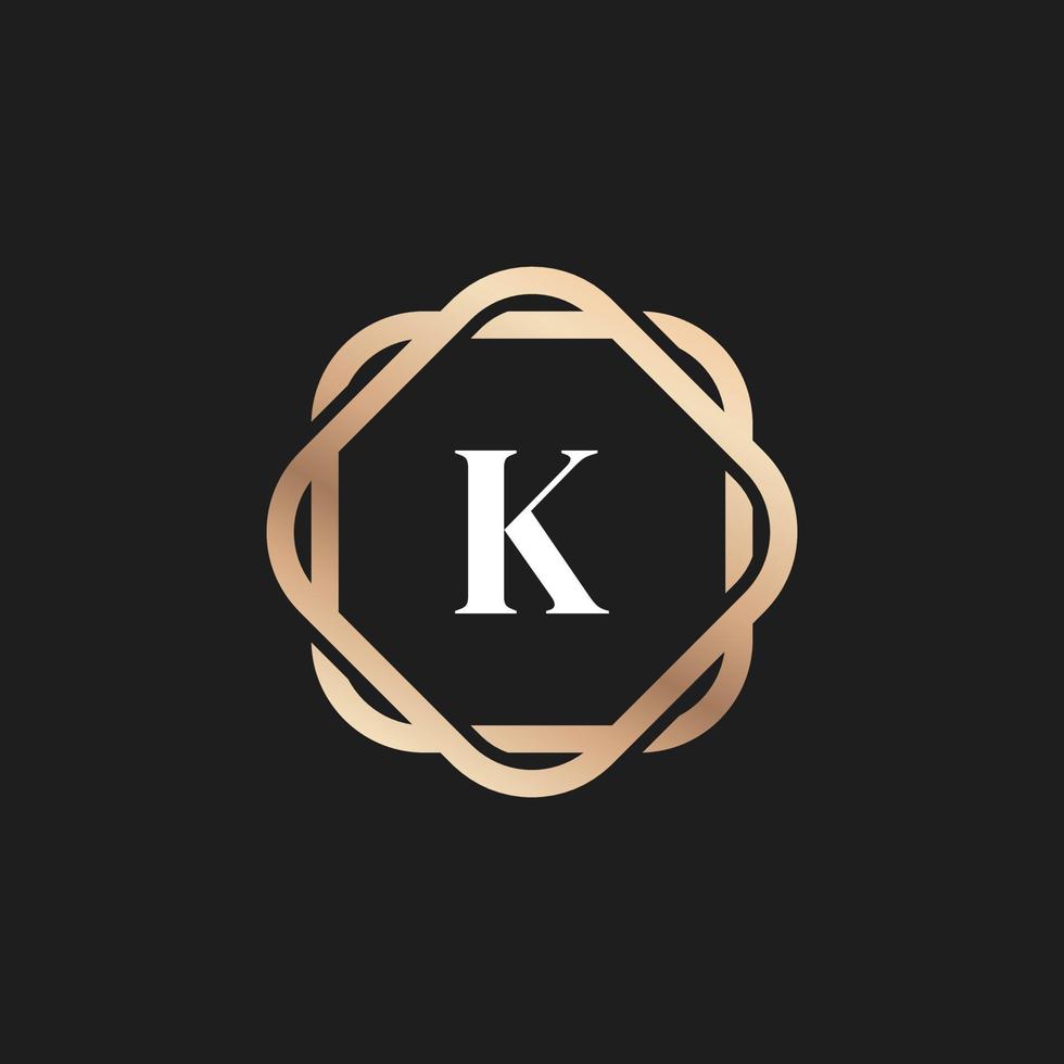 icono de logotipo de letra inicial k con elemento de vector de patrón