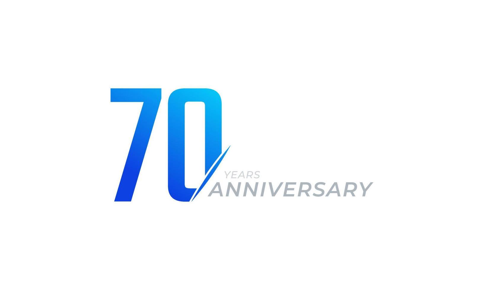 Vector de celebración de aniversario de 70 años. saludo de feliz aniversario celebra ilustración de diseño de plantilla