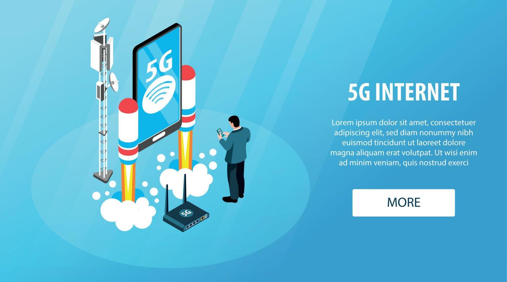 Banner de internet 5g vector