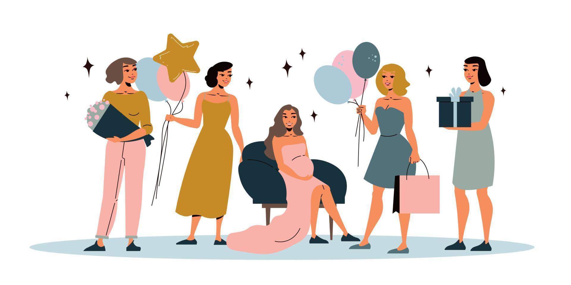 Ilustración de concepto de fiesta de baby shower vector