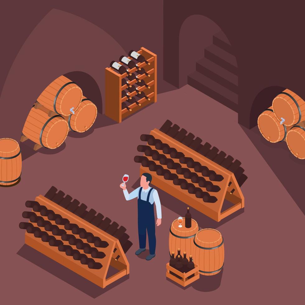 Wine Cellar Composition vector