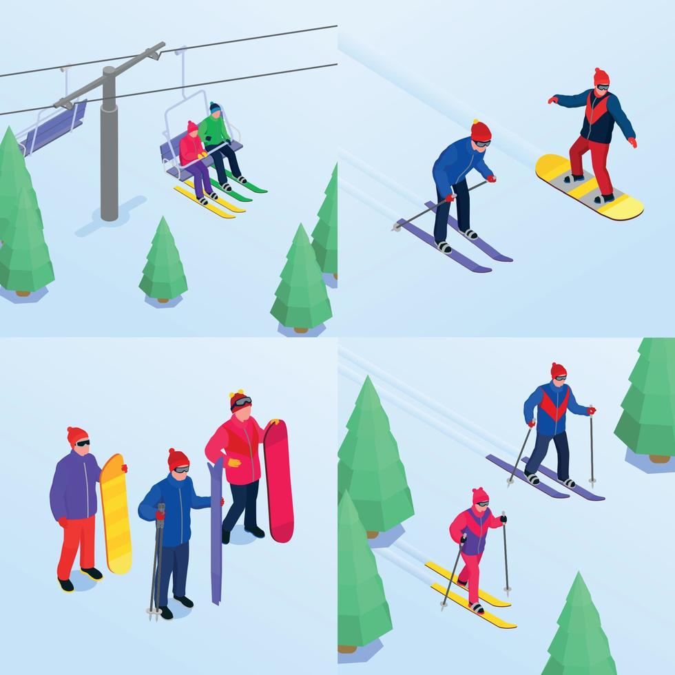 Winter Sports 2x2 Set vector