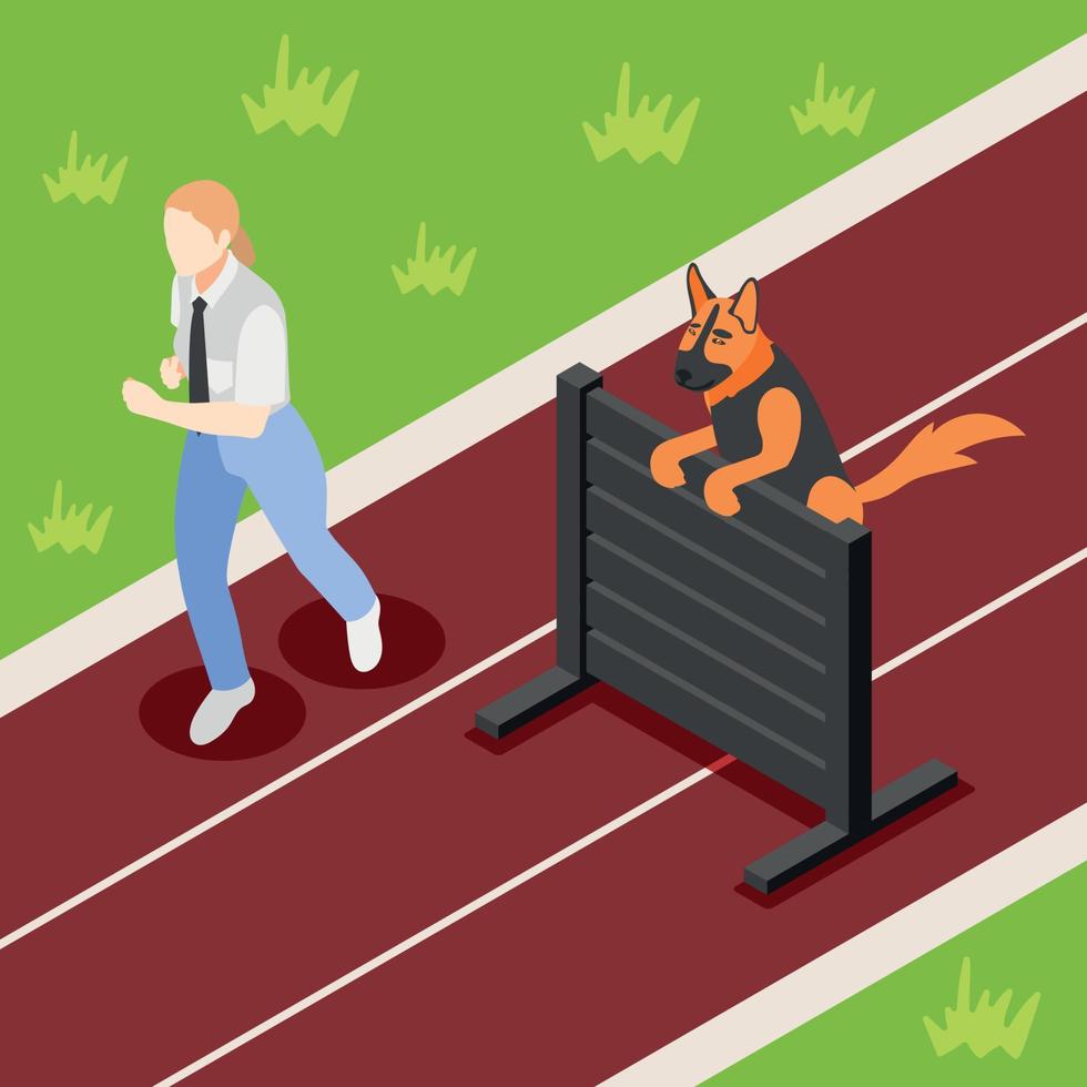 Dog Running Track Background vector