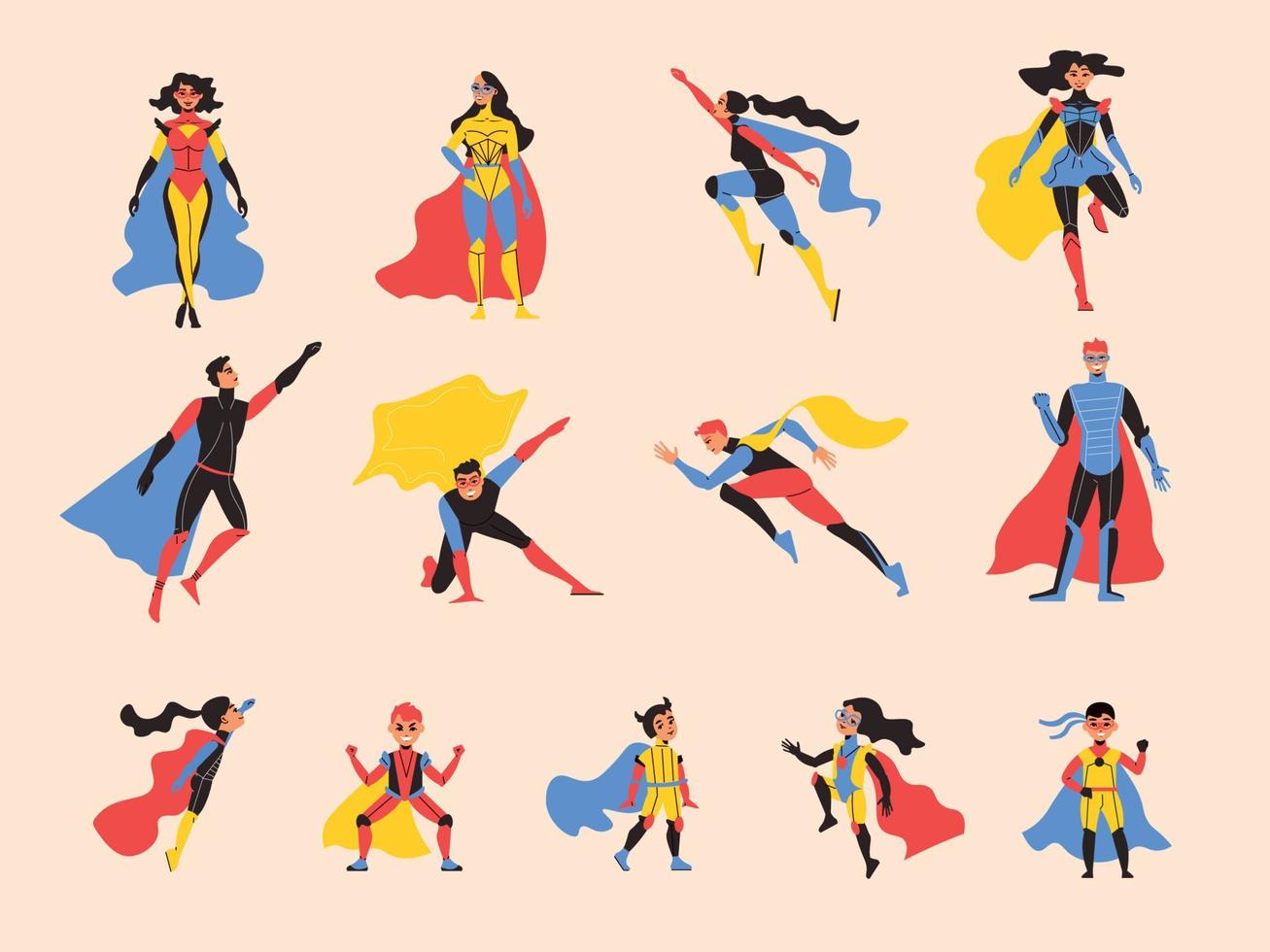 Superhero Color Set vector