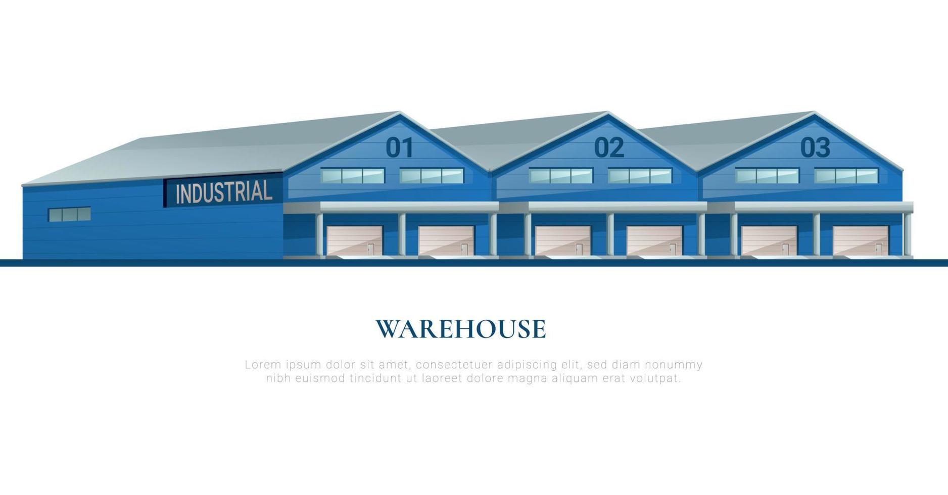 Warehouse Flat Composition vector