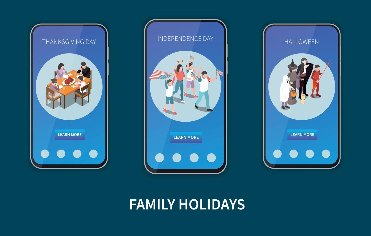 Family Holidays Set vector