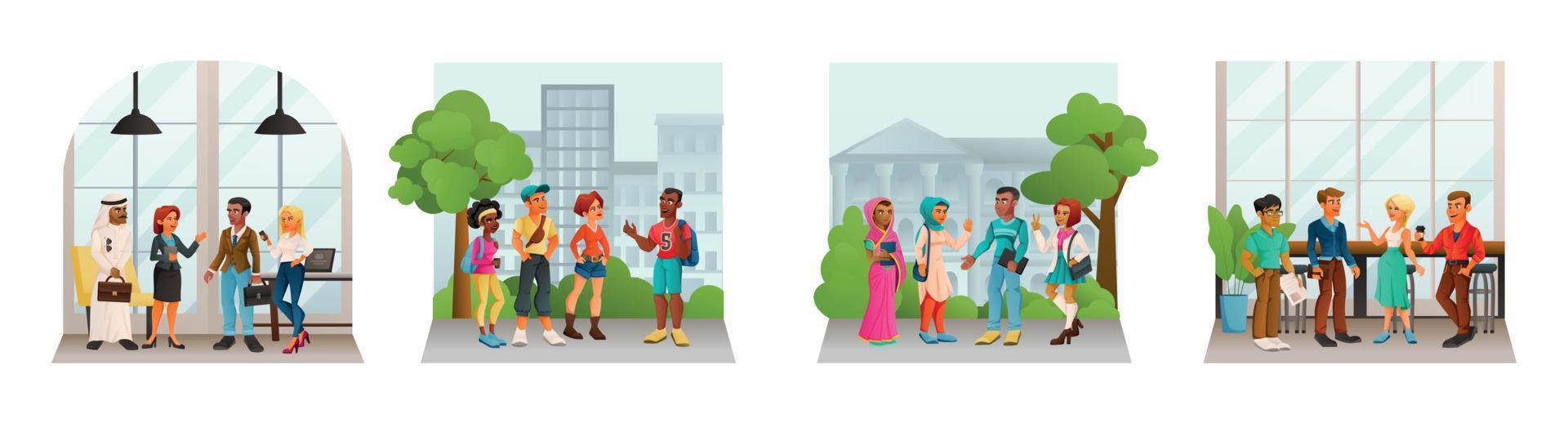 Diversity People City Compositions vector