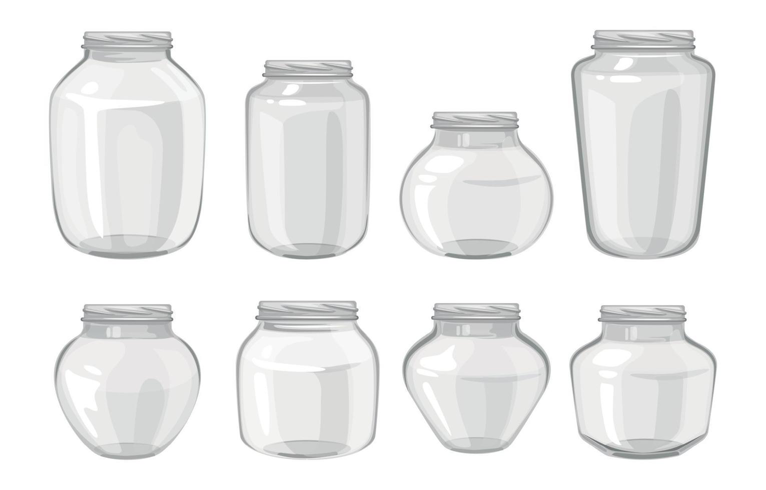 Jar Transparent Set vector