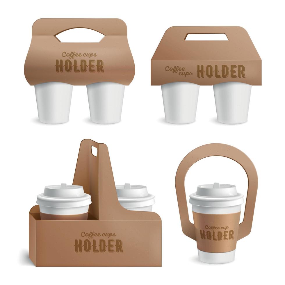 Coffee Cups Holder Set vector