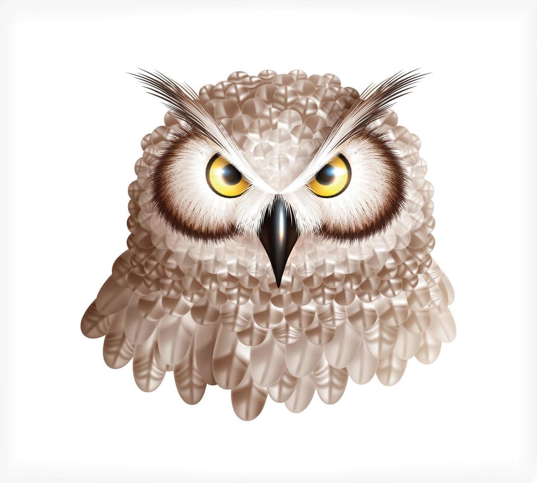 Owl Head Realistic Composition vector