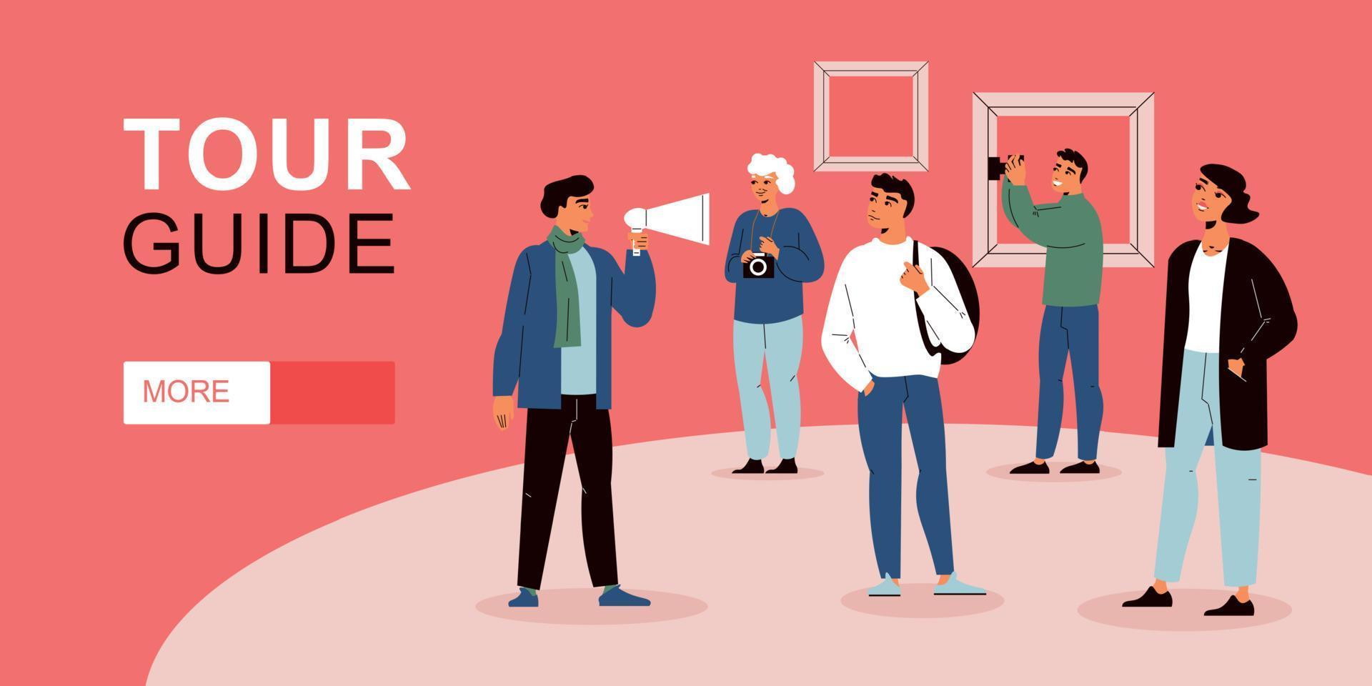 Tour Guide Horizontal Banner vector