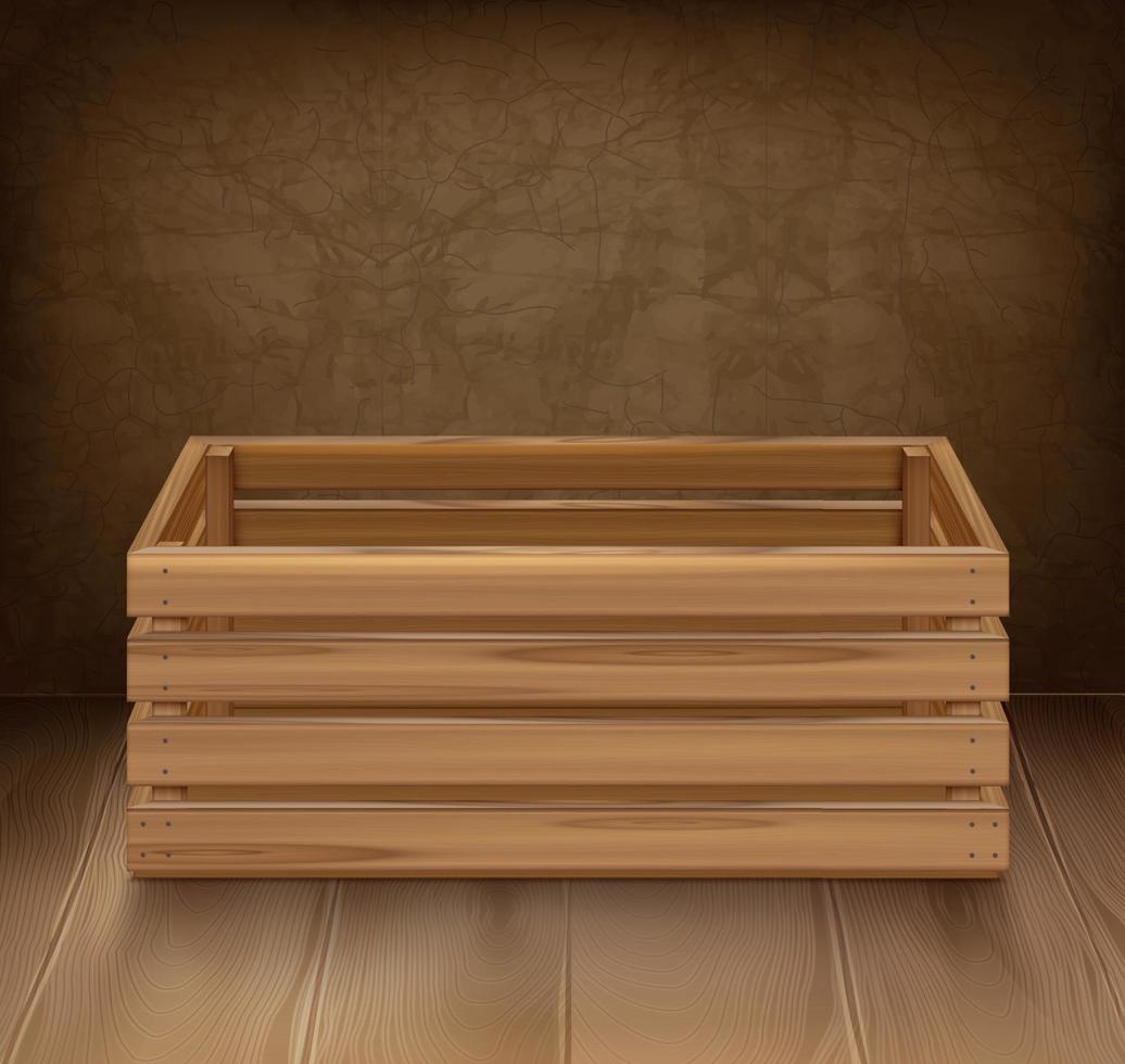 Wooden Storage Box Composition vector