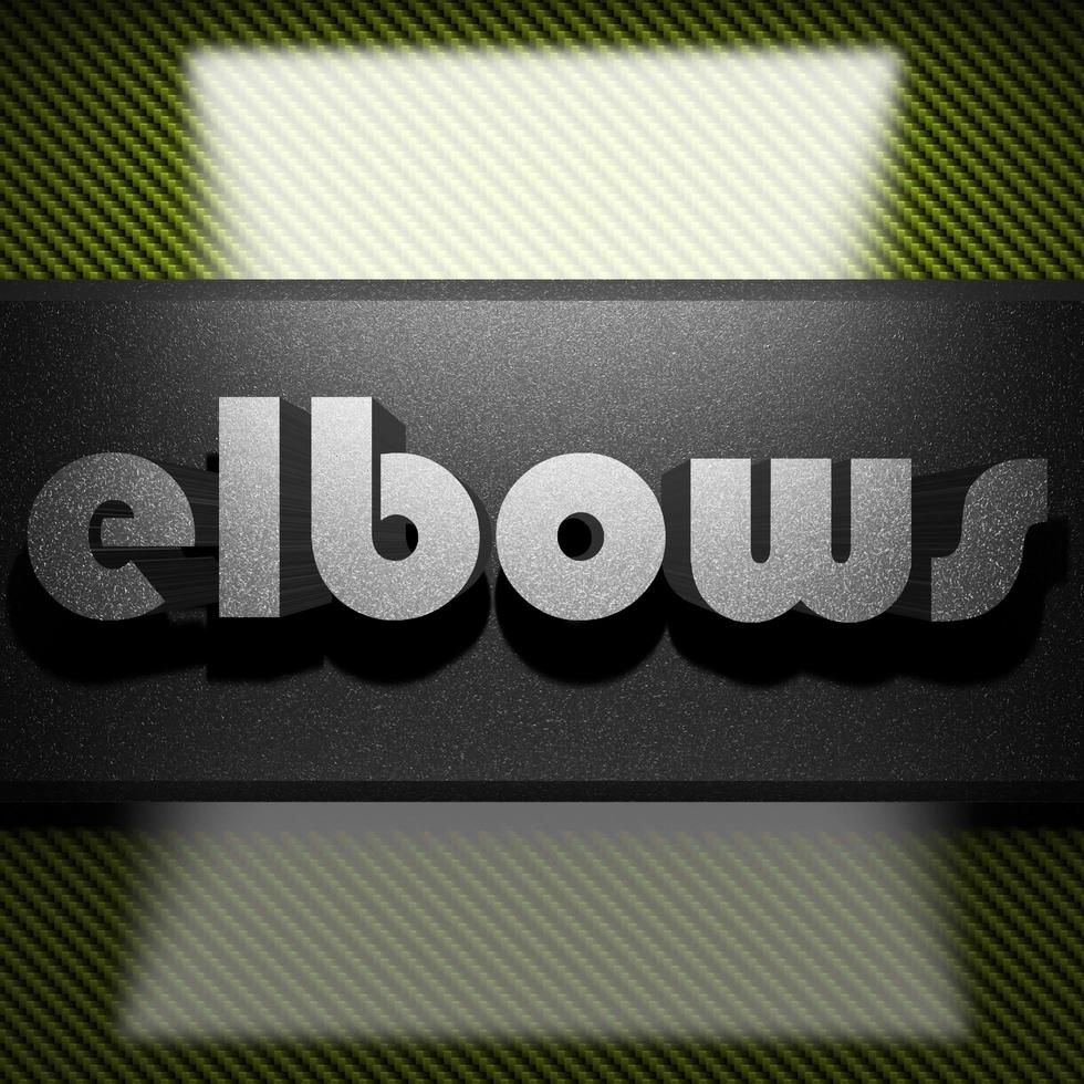 elbows word of iron on carbon photo