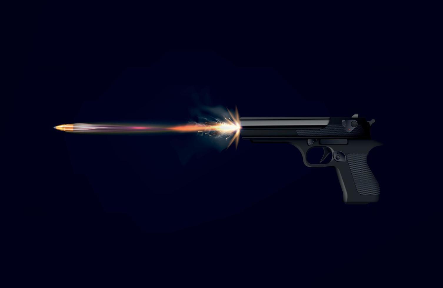 Pistol Shot Realistic Composition vector