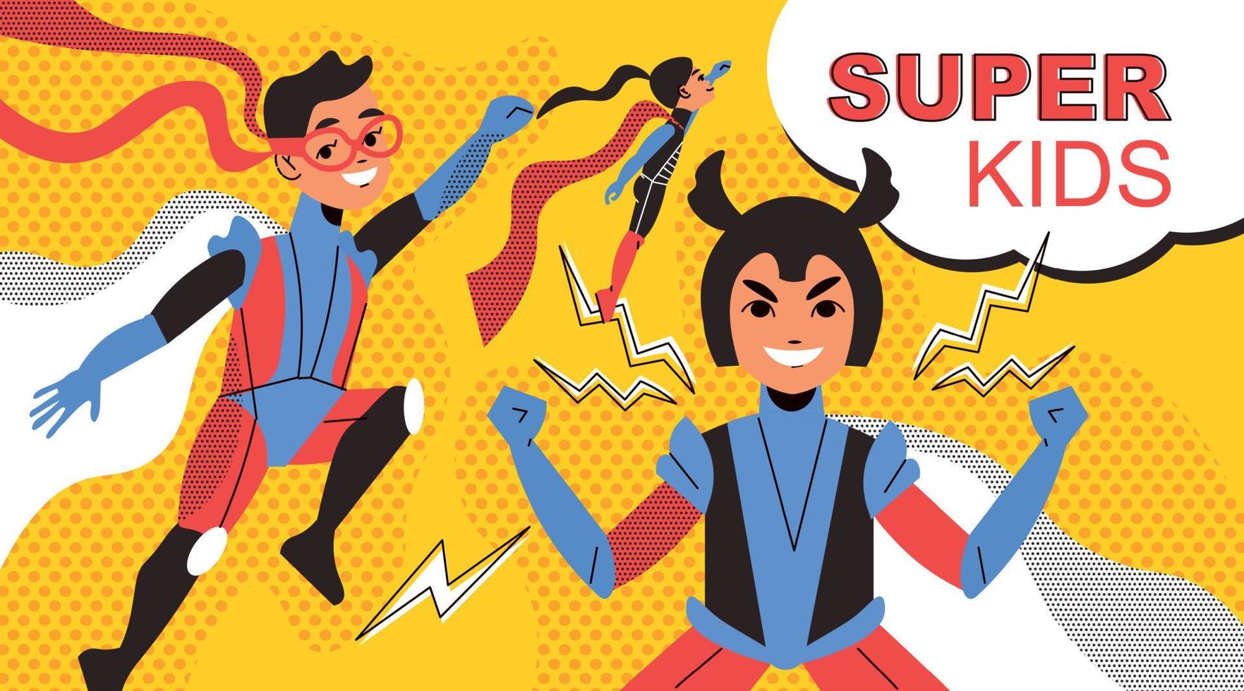 Superhero Kids Comics vector