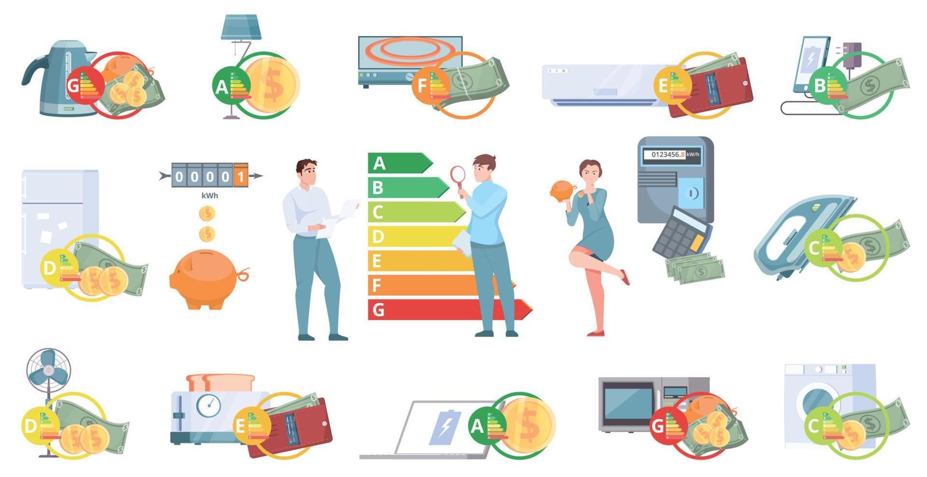 Power Consumption Level Set vector
