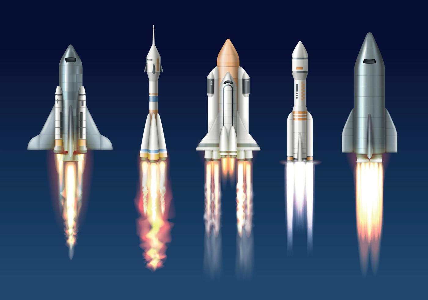 Rocket Launch Set vector