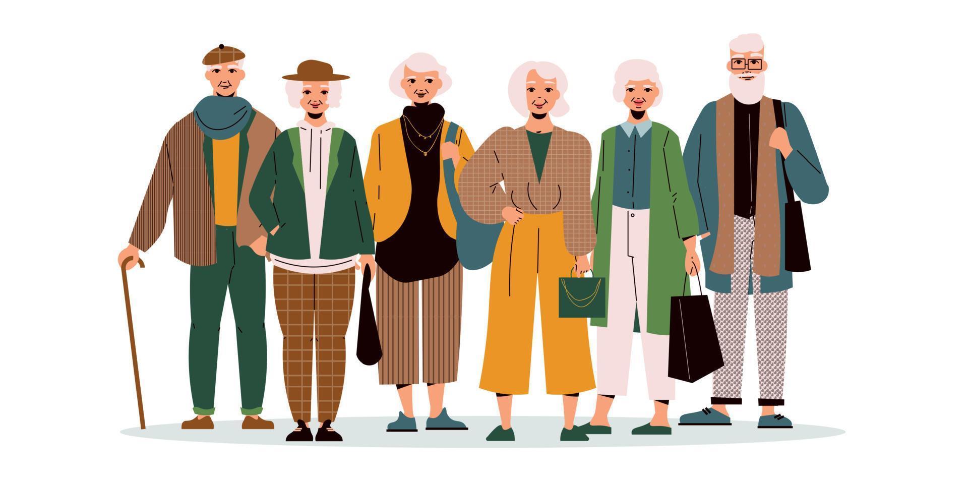 Senior Fashion Concept Illustration vector