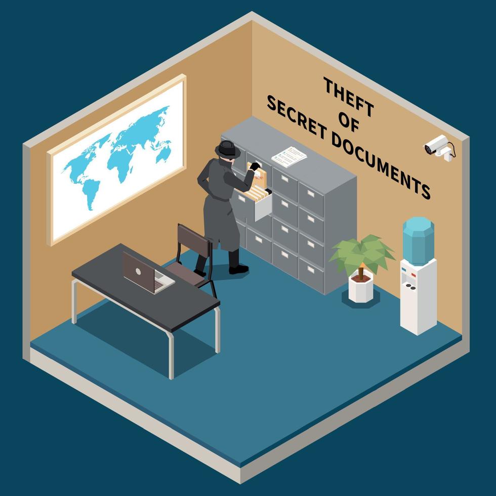 Spy Isometric Illustration vector