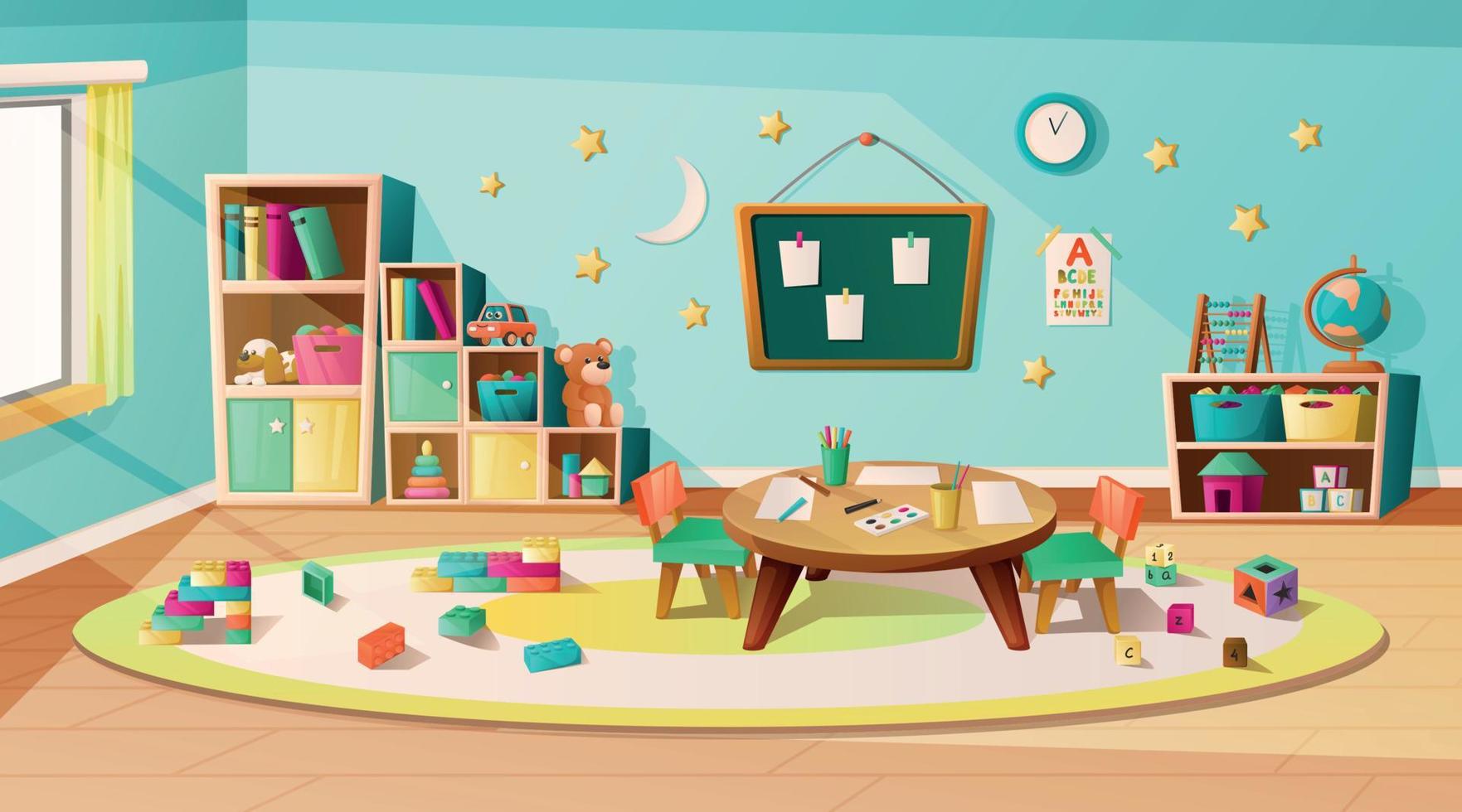 Kindergarten Room Interior vector