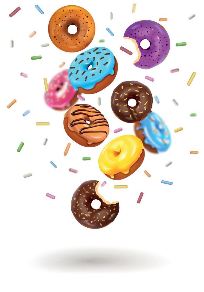 Donuts Realistic Design Concept vector