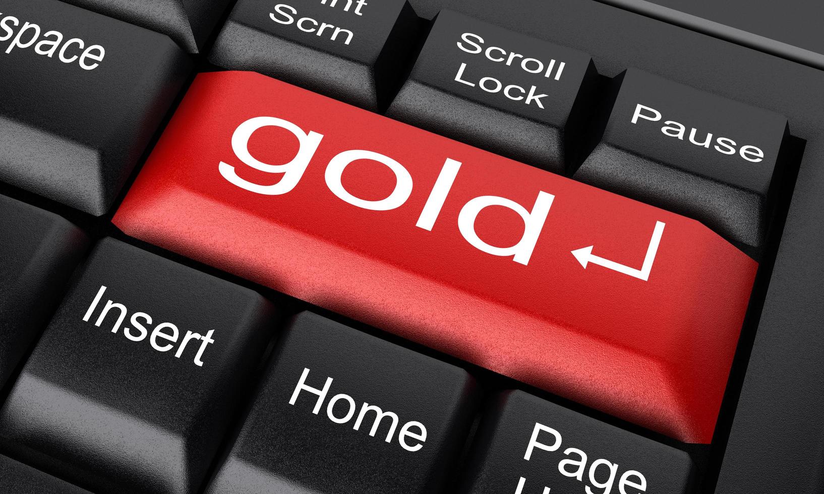 gold word on red keyboard button photo