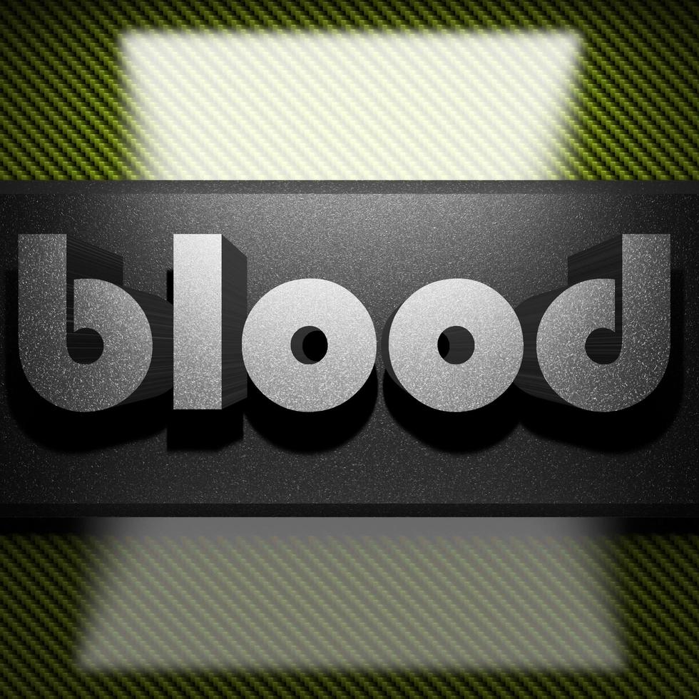 blood word of iron on carbon photo