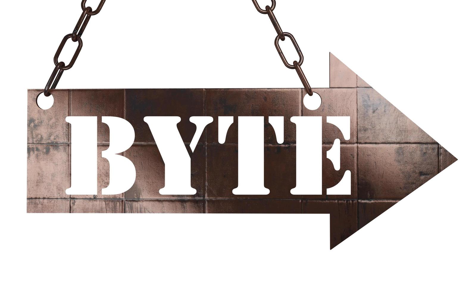 byte word on metal pointer photo