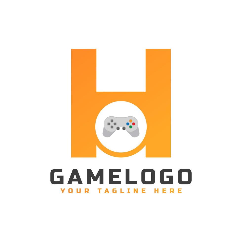 Initial Letter H with Game Console Icon and Pixel for Gaming Logo Concept. Usable for Business, Technology and Game Startup Application  Logos. vector