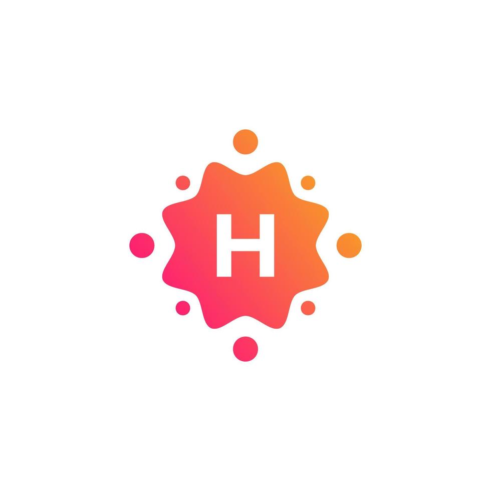 Smart and Creative Letter H Logo Design Template with  Dots or Points. Geometric Dot Circle Science Medicine Sign. Universal Energy Tech Planet Star Atom Vector Icon Element