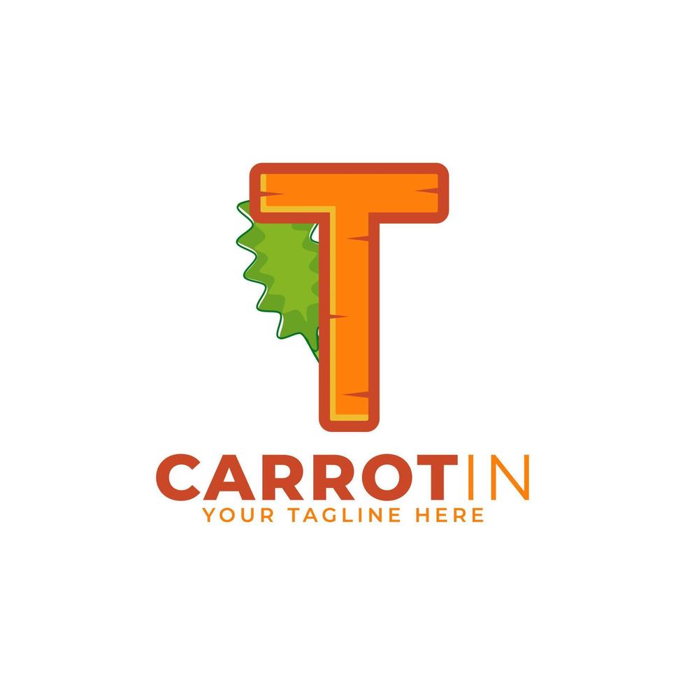 Initial Letter T Carrot Logo Design Vector. Designed for Web Site Design, Logo, App, UI vector