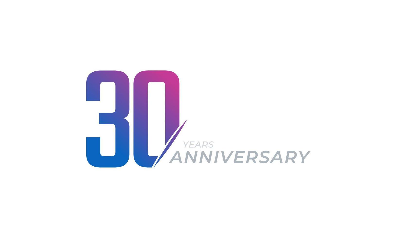 30 Year Anniversary Celebration Vector. Happy Anniversary Greeting Celebrates Template Design Illustration vector
