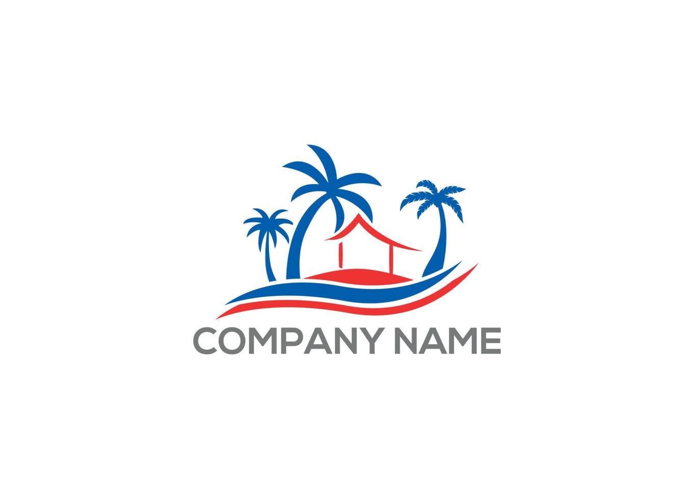 Beach logo design with Creative Modern vector icon template