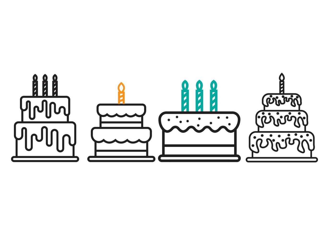 Birthday cake icon design template vector isolated illustration