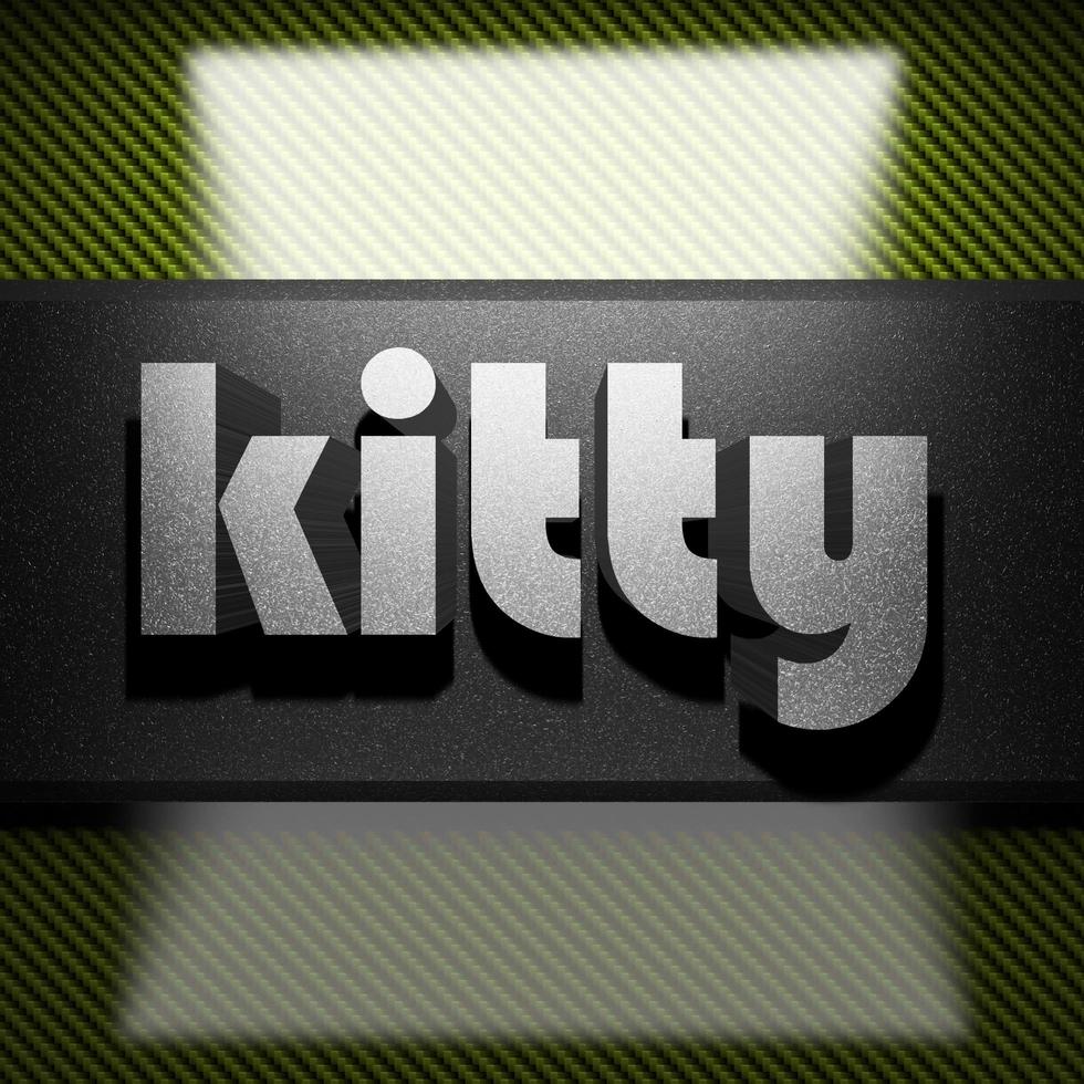 kitty word of iron on carbon photo