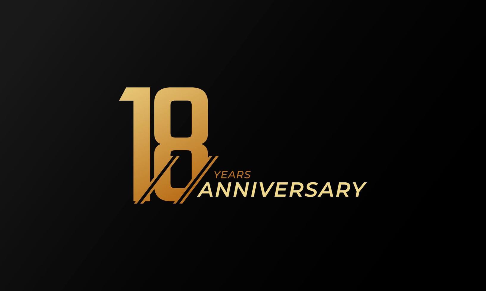 18 Year Anniversary Celebration Vector. Happy Anniversary Greeting Celebrates Template Design Illustration vector