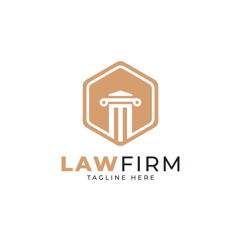 Law Firm Logo Design Template Element. For Lawyer and Justice Symbol Icon vector