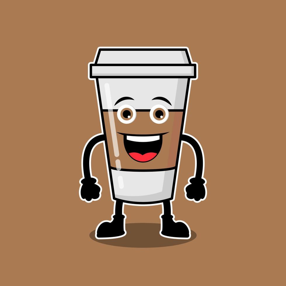 Illustration Vector Graphic Of Cute Characters Coffee Cup Drinks, Design suitable for mascot drinks