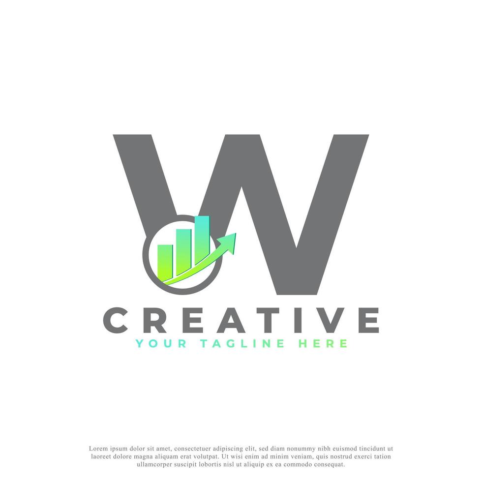 Letter W Financial  Institute Advisors Logo. Business Professional Statistic Logo Template vector