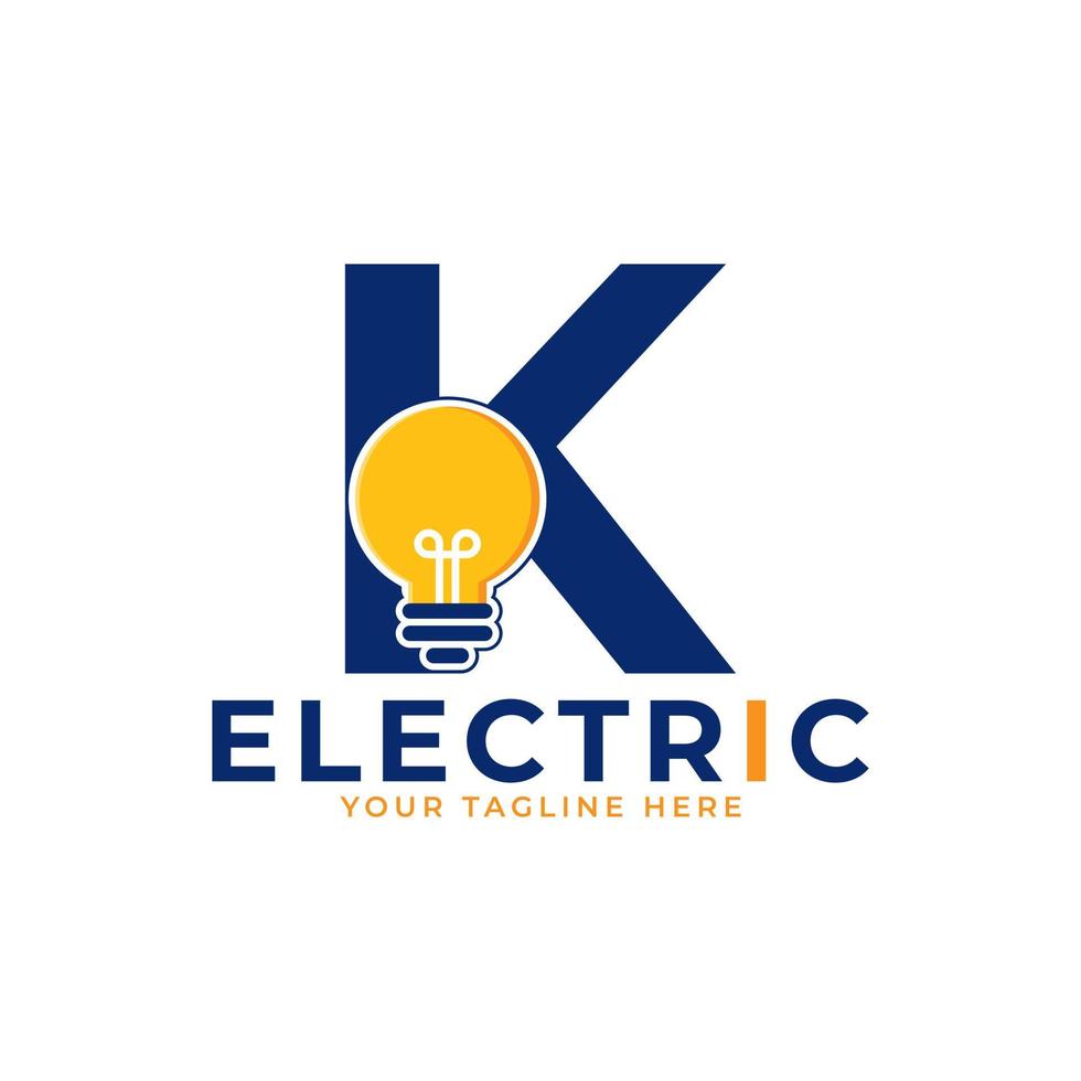 Modern Initial Letter K Smart Light Bulb Logo Design Vector Graphic Icon Template