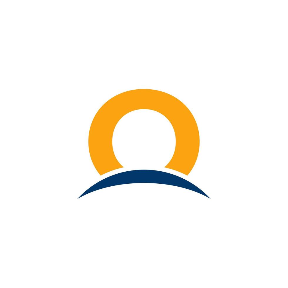 Initial Letter O Horizon Logo Design Template. Eps10 Vector