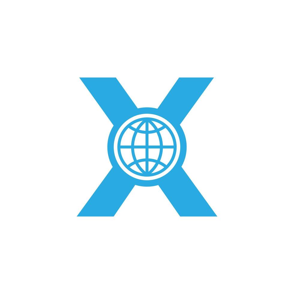 Initial Letter X Globe Logo Design Template Element. Vector Eps10