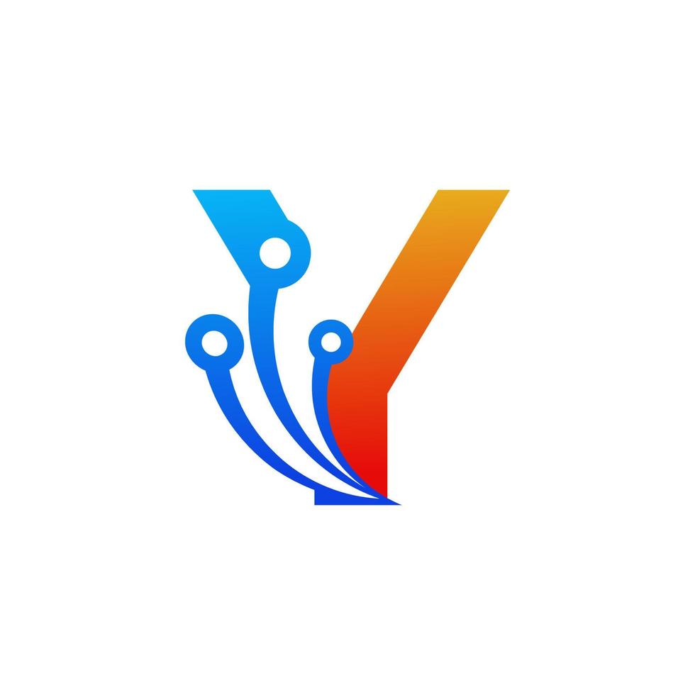 Initial Letter Y Technology Logo Design Template Element vector