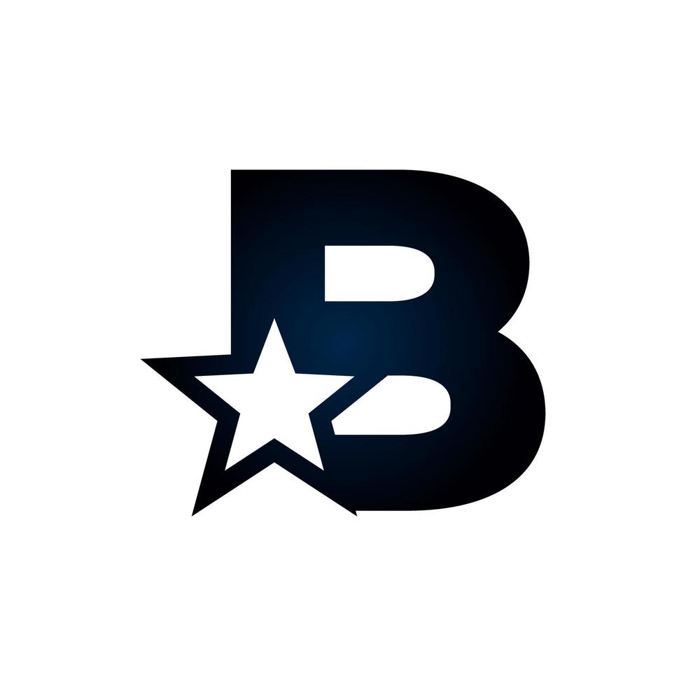 logotipo de la estrella de la letra b. utilizable para logotipos de ganador, premio y premium. vector