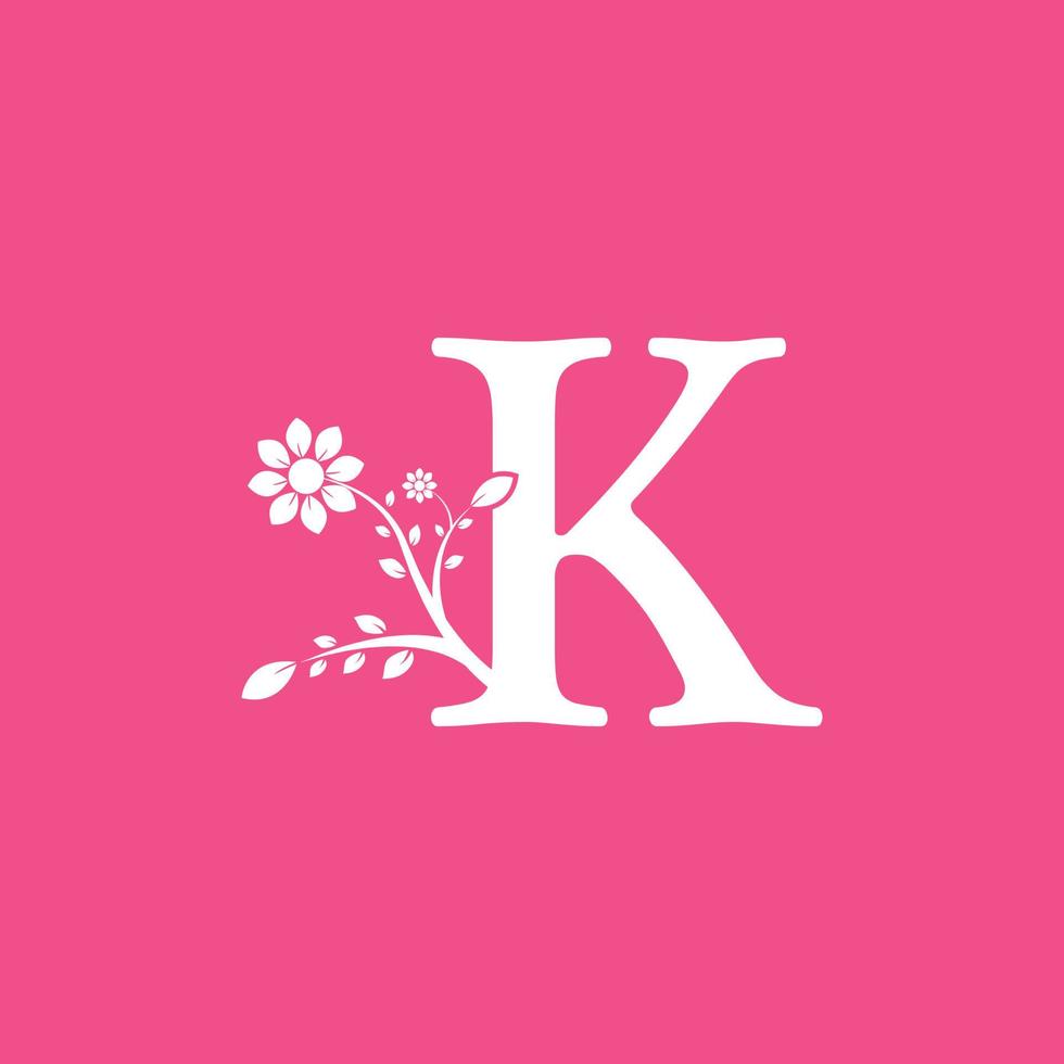 Letter K Linked Fancy Logogram Flower. Usable for Business and Nature Logos. vector